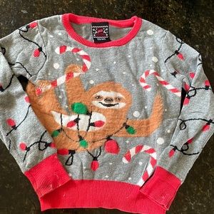 Kids holiday sloth sweater like new